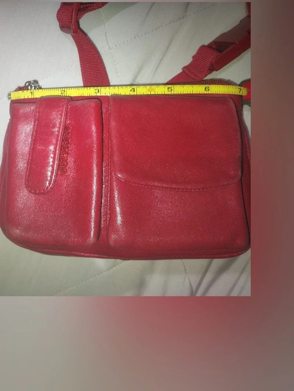 Wilsons Leather Red Leather Crossbody Belt Pouch